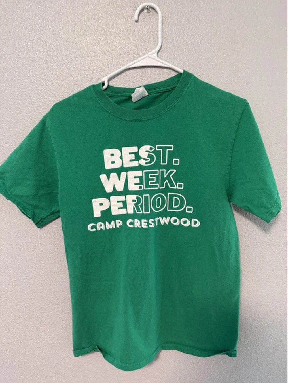 # 6066  Camp Crestwood Best Week Period Green T-Shirt Small